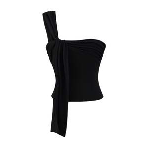 Camisola Corta Irregular Pure Spice Girls para Mujer, Top Plisado Ajustado de Verano para Usar como Prenda Exterior - Product Image 4