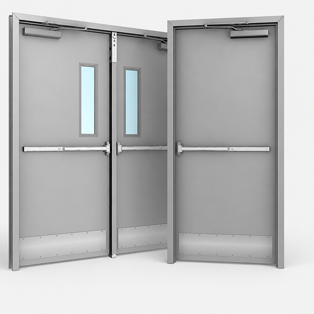 Good Quality Commercial Metal Steel Safety Door Galvanized Hollow Metal Fireproof Door Fire Rated Door