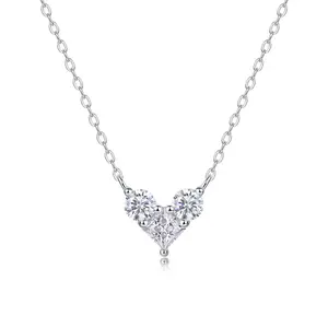 Nabest Minimaliste Géométrique Coeur Charmant Moissanite Chokers Bijoux pour Femmes Non Ternir Collier en Or