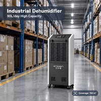 Ansmen Baru 156L/hari Dehumidifier Listrik Komersial/Industri Kontrol Cerdas IPX4 Tahan Air Timer 24 Jam Layar Digital
