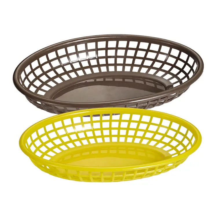 Hot Sale Custom Cheap Plastic Deli Serving Basket Oval Dinner Baskets Fast Food Baskets