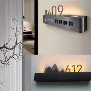 2026 חדש RFQprint שלטי מספרי יחידות מוארים לדלתות חדרים, מספרי דלתות לדירות עם פעמון ו-DND למספרי דירות - Product Image 3