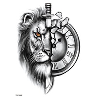 Tatouages temporaires 3D longue durée pour femmes et hommes, motifs hibou, tigre, lion, loup, pour bras, cuisse, art corporel, faux tatouage manchette autocollant