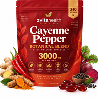 Gélules de piment de Cayenne haute puissance 3000mg à marque privée avec Oméga-3 CoQ10 D3 K2 - Complexe 20-en-1