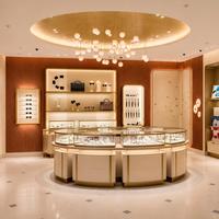Vitrine de présentation de bijoux et de montres de luxe moderne et personnalisée avec éclairage LED et structure métallique pour les magasins de détail
