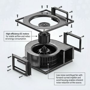 Système MVHR haute efficacité LANSTEP pour la ventilation des maisons passives et des bâtiments à faible consommation d'énergie avec technologie de ventilateur EC - Product Image 5