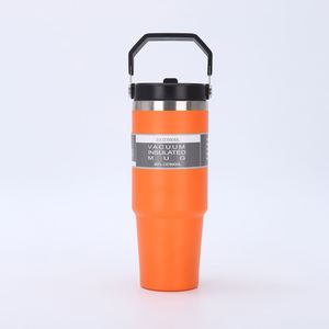 Vaso Térmico Portátil de Acero Inoxidable con Asa para Coche, 20oz/30oz, para Bebidas Frías y Calientes, con Pajita, para Exteriores - Product Image 4