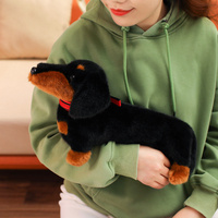 Jouet en peluche adorable de 37 cm, simulation de chien teckel debout, animal en peluche