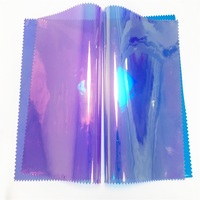 Rouleau de 30cm x 135cm, 0.3-0.4mm, film vinyle holographique transparent en PVC, couleur, pour bricolage, sac, chaussures, artisanat