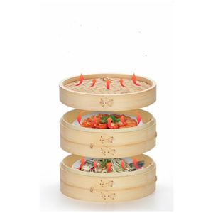Cesta de Vapor de Bambú de 2 Niveles para Dim Sum y Dumplings, Juego de Utensilios de Cocina, Vaporera de Arroz con Paquete para Cocinar Alimentos - Product Image 2