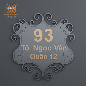 Numéro de maison en fer forgé KHP, fixé au mur, design classique, artisanat durable pour villa et maison de luxe. - Product Image 4