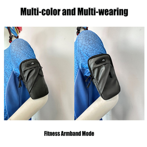 Pochette de bras réglable en PU pour le sport, le cyclisme et la course à pied, avec poches zippées, pour téléphone portable - Product Image 5