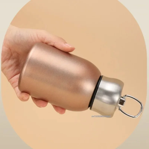 Mini Termo de Acero Inoxidable con Forma de Vientre Gordo, Taza Térmica Portátil con Anillo de Transporte, Botella de Agua Caliente Aislada al Vacío de 300ml - Product Image 4