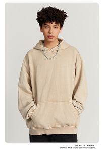 Sweat à capuche 100% Coton 380 g/m² 2026 OEM de haute qualité, tricoté, gaufré 3D, coupe oversize, épaules tombantes, grammage lourd pour homme - Product Image 6