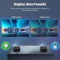 Projecteur numérique LED HD portable AUN A30 480P 3000 lumens, version de base, home cinéma, 2000:1, écran LCD TFT de 2,4 pouces