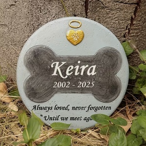 Targa Commemorativa per Animali Domestici a Forma di Osso Personalizzata, Ricordo in Resina Azzurra con Design Osseo Nero, Regalo Artigianale di Condoglianze per Amanti degli Animali - Product Image 5