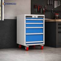 Armoire à roulettes mobile à cinq tiroirs en acier, coffre à outils verrouillable pour garage, atelier, équipement d'entretien et de service