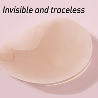 Soutien-gorge invisible auto-adhésif en silicone sans bretelles ni dos, réutilisable, effet push-up pour femme