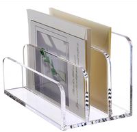 Organizador de Archivos de Acrílico Personalizado, Portátil, de 3-5 Compartimentos, para Suministros de Oficina, Caja de Almacenamiento de Cartas, Exhibidor para Clasificación de Oficina
