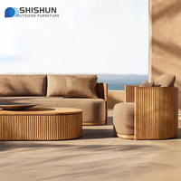 Ensemble de canapés et tables en bois massif de teck, modernes, durables et de haute qualité, pour l'extérieur, idéal pour salon, villa, hôtel, confortable