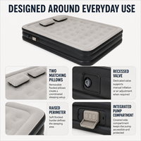 Lit gonflable double convertible personnalisé avec pompe intégrée, matelas pneumatique pliable et portable en mousse pour le camping, la maison et l'extérieur