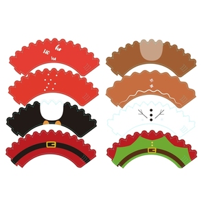 Christmas Cupcake Wrappers <b>Gingerbread</b> <b>Man</b> Cake Cup <b>Decorations</b> Toppers Inserts for Holiday Parties and Baking Supplies - Product Image 2