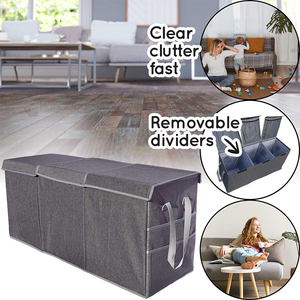 Caja de almacenamiento de material de 3 rejillas de alta calidad con diseño creativo, caja de almacenamiento de <span class=keywords><strong>juguetes</strong></span> rectangular duradera con tapa estampada en rejilla - Product Image 4