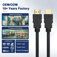 Câble HDMI haute vitesse 3D 18 Gbps OEM ODM plaqué or mâle-mâle 1M 1.5M 1.8M 2M 3M 5M 10M 15M 4K