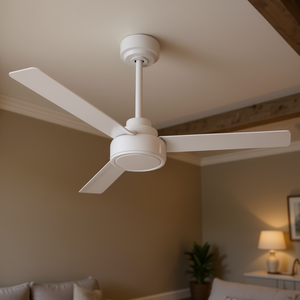 Ventilateur de plafond blanc de 52 pouces avec 3 pales en ABS, moteur DC, télécommande pour salon, chambre à coucher, cuisine - Product Image 2