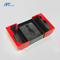 Boîte à vin à double ouverture avec étiquette privée OEM, surface en cuir gaufré, insert en mousse personnalisé, boîte cadeau rigide pour l'emballage du vin
