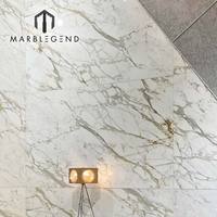 Luxe nature blanc marbre pierre panneau mural calacatta or marbre carrelage sols pour villa