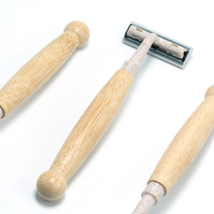 Hoge Kwaliteit Twin Blade Rvs Herbruikbaar Gezicht Scheermes Met Beukenhouten Handvat Voor Mannen - Product Image 4