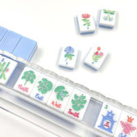 Ensemble de 4 supports de Mahjong américain de luxe pour jeux et divertissement, support de Mahjong en acrylique festonné de 20 pouces avec poussoir magnétique
