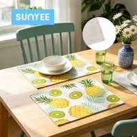 Sunyee 30*40cm Sets de table vierges en lin pour sublimation, double face, avec logo personnalisé, vente en gros