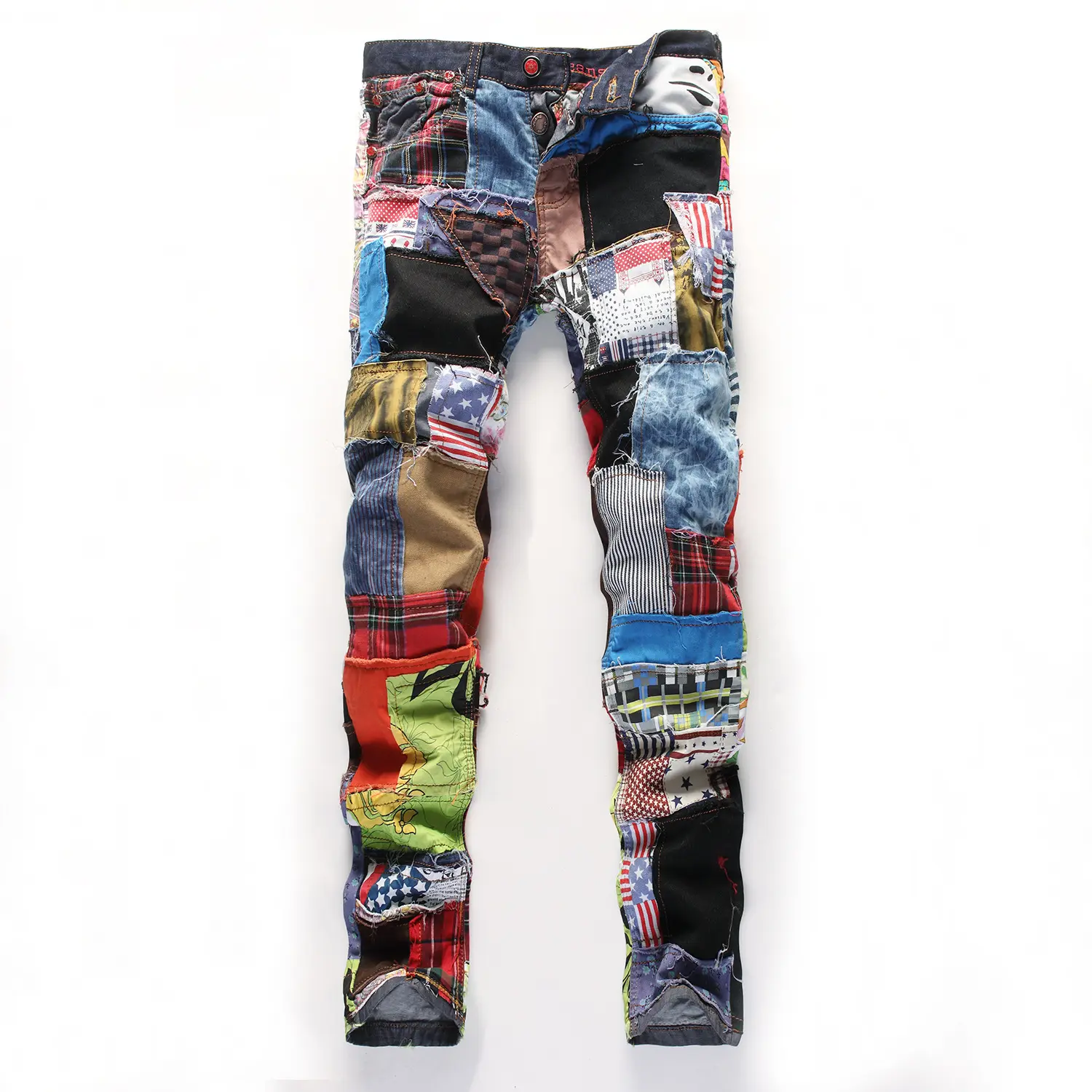 Hot Sale Custom High Street Fashion Men's Jeans Printed Jeans Men Punk Pants Skinny Hip Hop Jeans Wholesale