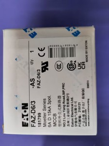 Eaton Muller FAZ-D6/3 disjoncteur miniature à rupture élevée <span class=keywords><strong>UL1077</strong></span>, certification CE complète - Product Image 1