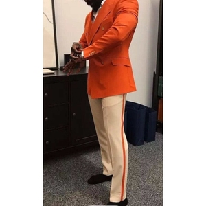 Luxury Full <strong>Suits</strong> Set Casual <strong>Orange</strong> <strong>Mens</strong> Wear Groom Tuxedo Double Breasted Blazer Pants Formal Party <strong>Men's</strong> <strong>Suit</strong> - Product Image 2