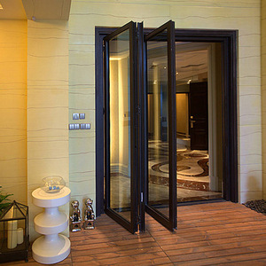 Bello <span class=keywords><strong>AL</strong></span> Hurricane Proof porta balcone Patio vetro insonorizzato giardino esterno in alluminio Bifold porte pieghevoli - Product Image 5