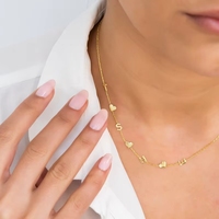Regalo de San Valentín, Collar de Cadena con Nombre Personalizado en Acero Inoxidable, Chapado en Oro de 18K