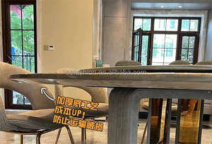 OE-FASHION Expérience de salle à manger unique Table à manger ronde haut de gamme en pierre de luxe sable bleu <span class=keywords><strong>or</strong></span> naturel - Product Image 4
