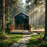 Maison préfabriquée moderne modulaire de 15 pieds, alimentée, avec système d'ouverture de 30 m², sur pieds, style exécutif, solaire, en bois