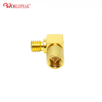 Adaptateur M5 10-32 Microdot UNF mâle vers 10/32 Microdot UNF femelle Jack Angle droit 90deg RF Coaxial Connector Adapter