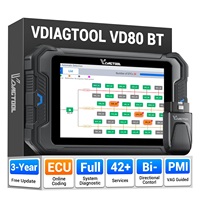 VDIAGTOOL VD80BT Scanner de diagnostic automobile 8 pouces 2-en-1 Programmeur de clés de voiture Machine de diagnostic complet du système Outil de programmation ECU OBD2