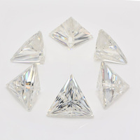 Moissanite synthétique de couleur définitionnée, 1 carat, taille triangle 6,5x6,5 mm, pierre précieuse