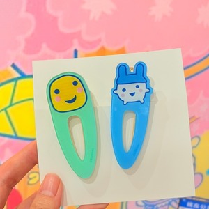 Pince à cheveux en acrylique Tamagotchi Goutte <span class=keywords><strong>d</strong></span>'eau, pince bec de canard, motif dessin animé mignon pour étudiant, pince latérale pour frange en forme de cœur, unisexe, jouet, Japon, maternité - Product Image 5