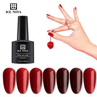 ICE NOVA Mec Vin Rouge Couleur Gel Polonais Semi Permanent UV LED 10ml/15ml/1kg En Vrac Vernis Émail Private Label Hema/Tpo/Hpma Free