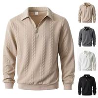 Pull en maille torsadée à col rond pour homme, manches longues, chaud, décontracté, pour tous les jours
