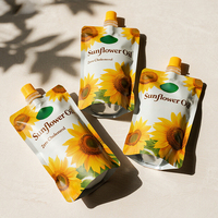 Pochette à bec verseur personnalisée pour huile de tournesol, 5 litres, 1 gallon, sac liquide avec poignée pour huile de palme
