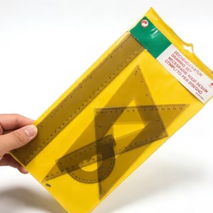 Juego de 4 Reglas de Plástico Transparentes para Dibujo, Escuela, Oficina, Herramienta de Medición, Material Escolar Promocional - Product Image 6