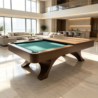 Table de billard en bois massif, table de jeu personnalisée en feutre rose pour hôtel, club, villa, centre de divertissement